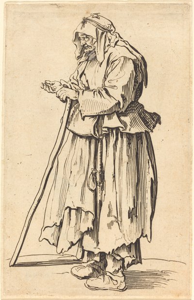 Mendiga recebendo caridade de Jacques Callot