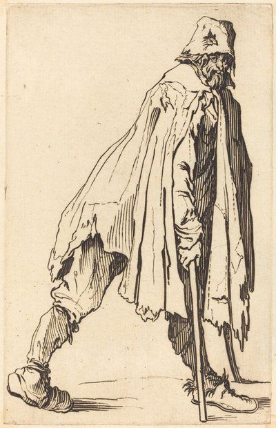 Mendigo com muletas e boné de Jacques Callot