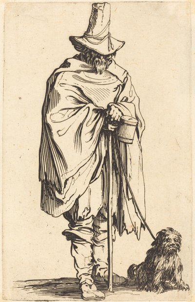 Mendigo com Cão, c. 1622. de Jacques Callot