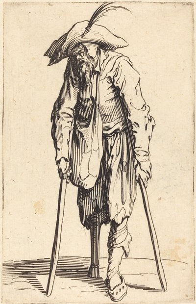 Mendigo com perna de madeira de Jacques Callot