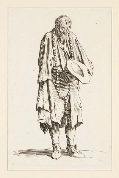 Mendigo com um rosário, de The Beggars (Le mendiant au rosaire) de Jacques Callot