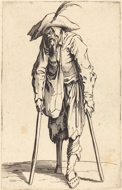 Mendigo com perna de pau, c.1622 de Jacques Callot