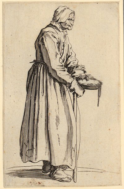 Mendiga com prato, prancha 20 da série «Os Mendigos» de Jacques Callot