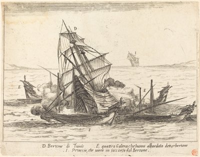 Embarque do Bertone, 1617. de Jacques Callot