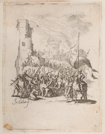 Cristo carregando a cruz, n. 10 de 11 de La Petite Passion de Jacques Callot