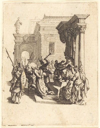 Cristo Condenado à Morte por Pilatos, c. 16241625. de Jacques Callot