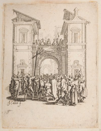 Cristo Apresentado ao Povo, nº 9 de 11 da La Petite Passion de Jacques Callot