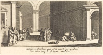 Cristo lavando os pés dos apóstolos de Jacques Callot