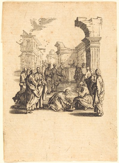 Cristo lavando os pés dos apóstolos de Jacques Callot