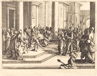 Cristo e a Mulher Apanhada em Adultério, 1635. de Jacques Callot