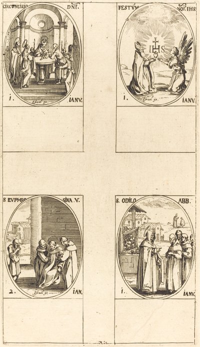 Circuncisão; Festa do Nome de Cristo; São Odilo; Santa Eufrosina de Jacques Callot