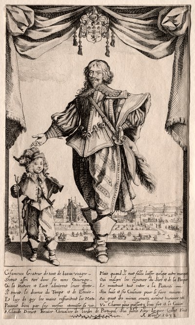 Claude Deruet e seu filho, 1632. de Jacques Callot