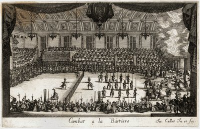 Combat a la barriere: o torneio ... (gravura) de Jacques Callot