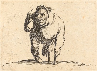 Aleijado com muleta e perna de madeira de Jacques Callot