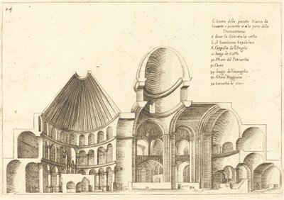 Corte transversal da Igreja do Santo Sepulcro de Jacques Callot