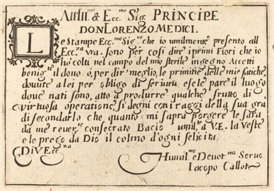 Dedicatória a Don Lorenzo de