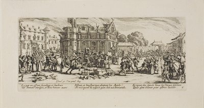 Destruição de um convento, placa seis de The Miseries of War de Jacques Callot