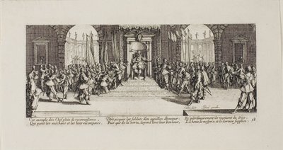 Distribuição de Recompensas, placa dezoito de The Miseries of War de Jacques Callot