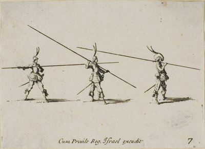 Perfuração com o Mosquete, placa sete de The Military Exercises de Jacques Callot