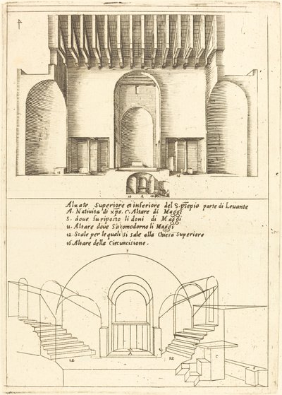Elevation of the Church of the Holy Manger de Jacques Callot