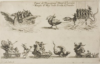 Entrada de Monsenhor Henry de Lorraine, Marquês de Moy, sob o nome de Pirandre, de O Combate na Barreira de Jacques Callot