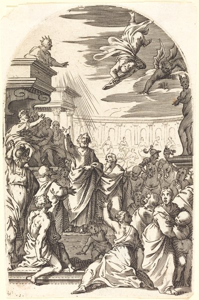 Queda de Simão, o Mago, 16081611. de Jacques Callot