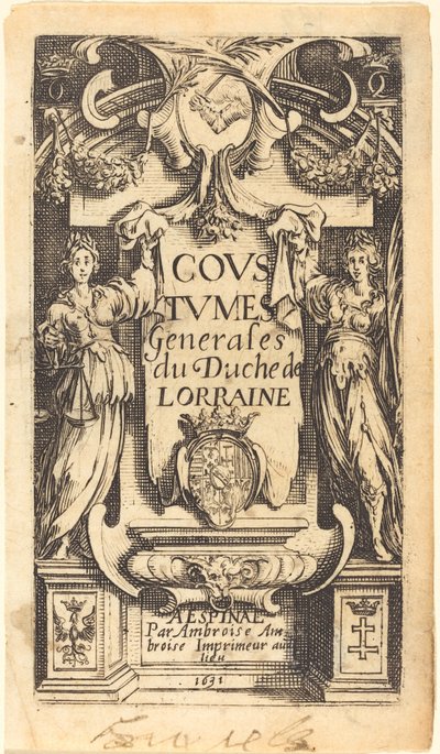 Frontispício para "Os Costumes de Lorraine" de Jacques Callot