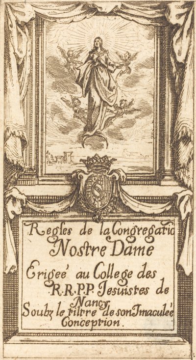 Frontispício das Regras da Ordem de Nossa Senhora de Jacques Callot