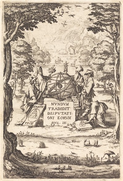 Frontispício para a Cosmologia Sagrada (Título com Astrólogos) de Jacques Callot