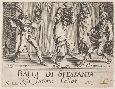 Frontispício, de Balli di Sfessania de Jacques Callot