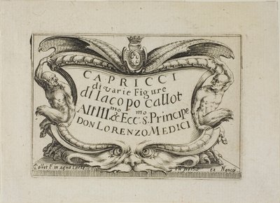 Frontispício, de Caprichos de várias figuras (Os Caprichos) - O Conjunto de Nancy de Jacques Callot