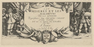 Frontispício, prancha 1 da série «Horrores da Guerra» de Jacques Callot