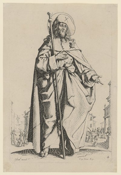 São Tiago Maior, estampa 7 da série «Jesus, os doze apóstolos e Maria» de Jacques Callot