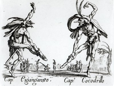 I Balli de Spessanei, ou A Grande Caça (gravura) (foto a p/b) de Jacques Callot