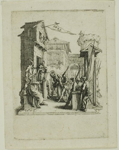 Jesus diante de Caifás, da Pequena Paixão de Jacques Callot