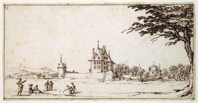 La Neuve Malgrange (caneta e tinta castanha sobre papel) de Jacques Callot