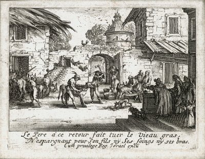 A vida do filho pródigo ... (gravura) de Jacques Callot