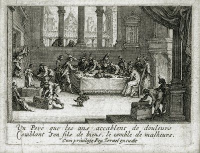 A vida do filho pródigo ... (gravura) de Jacques Callot