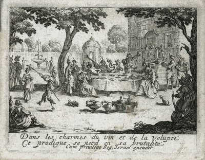 A vida do filho pródigo ... (gravura) de Jacques Callot