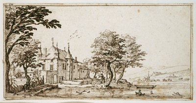 La Vieille Malgrange (caneta e tinta castanha sobre papel) de Jacques Callot