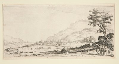 Caçando pássaros, de paisagens para Giovanni de Medici de Jacques Callot