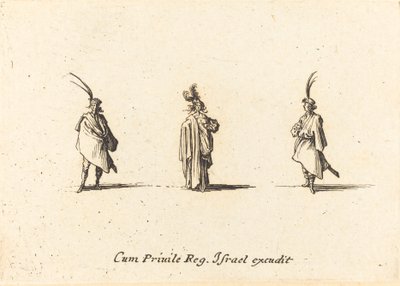Dama de Manto Longo e Dois Cavalheiros de Jacques Callot