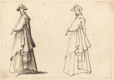 Senhora em um casaco grande de Jacques Callot