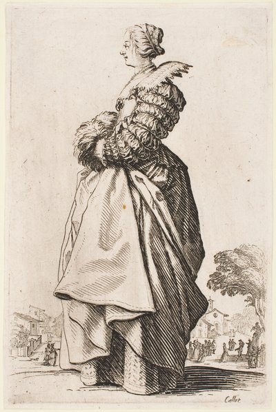 Dama com regalo, da série “A Nobreza de Lorraine” de Jacques Callot