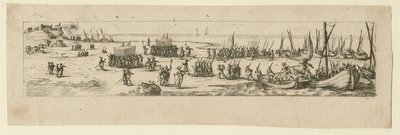 Desembarque de tropas no cerco de La Rochelle, 1630 de Jacques Callot