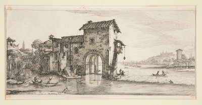 Le moulin a eau (O Moinho sobre a Água), de Landscapes para Giovanni de Medici de Jacques Callot