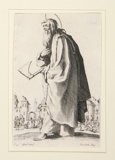 Os Grandes Apóstolos de Pé, Representando o Salvador, a Bem-aventurada e a Santa Apóstola Maria de Jacques Callot