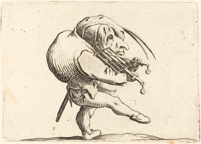 Homem raspando uma grelha de Jacques Callot