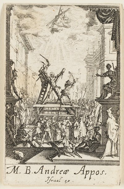 Martírio de Santo André, lâmina três de Os Martírios dos Apóstolos de Jacques Callot