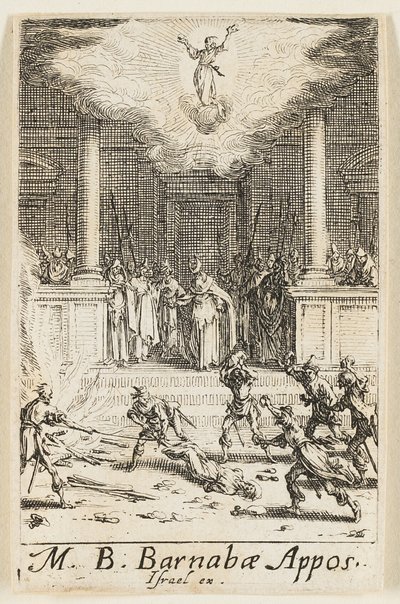 Martírio de São Barnabé, placa quinze de Os Martírios dos Apóstolos de Jacques Callot